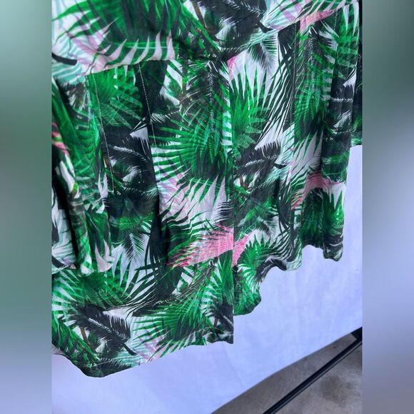 Traffic People Romper Bell Sleeves Tropical Floral Palm Leaves Print size M - Picture 3 of 7